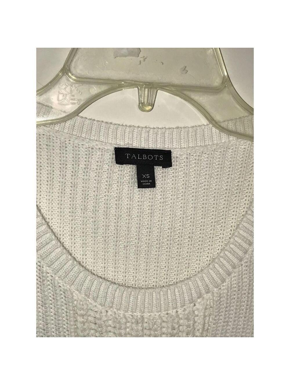 Talbots Women's Pullover Sweater Plaid Cowl Neck White Size XS Petite - Picture 2 of 9